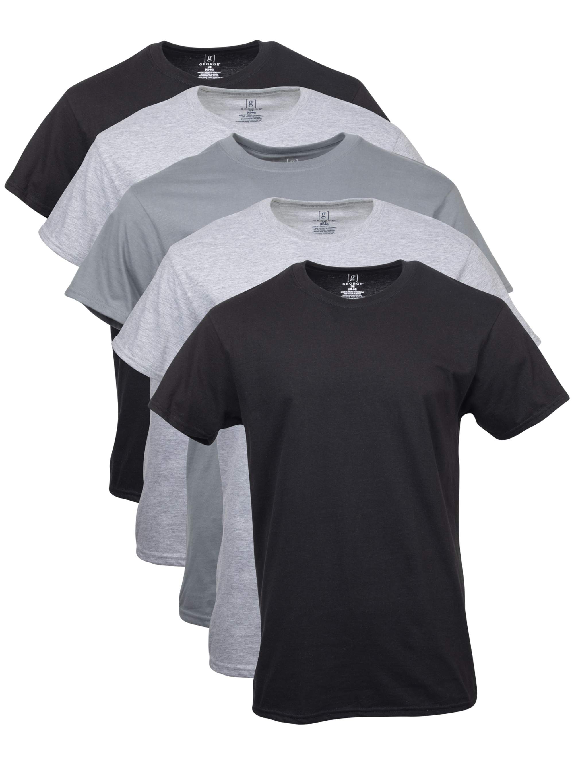 George Men's Crew T-Shirts, 5-Pack - Walmart.com