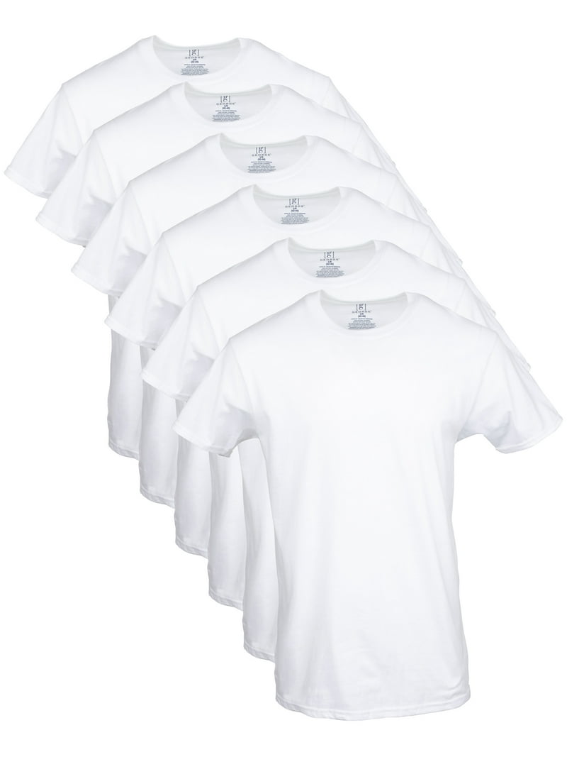 George Men's 6-Pack Crew T-Shirts, Ultra-Soft Cotton, Moisture
