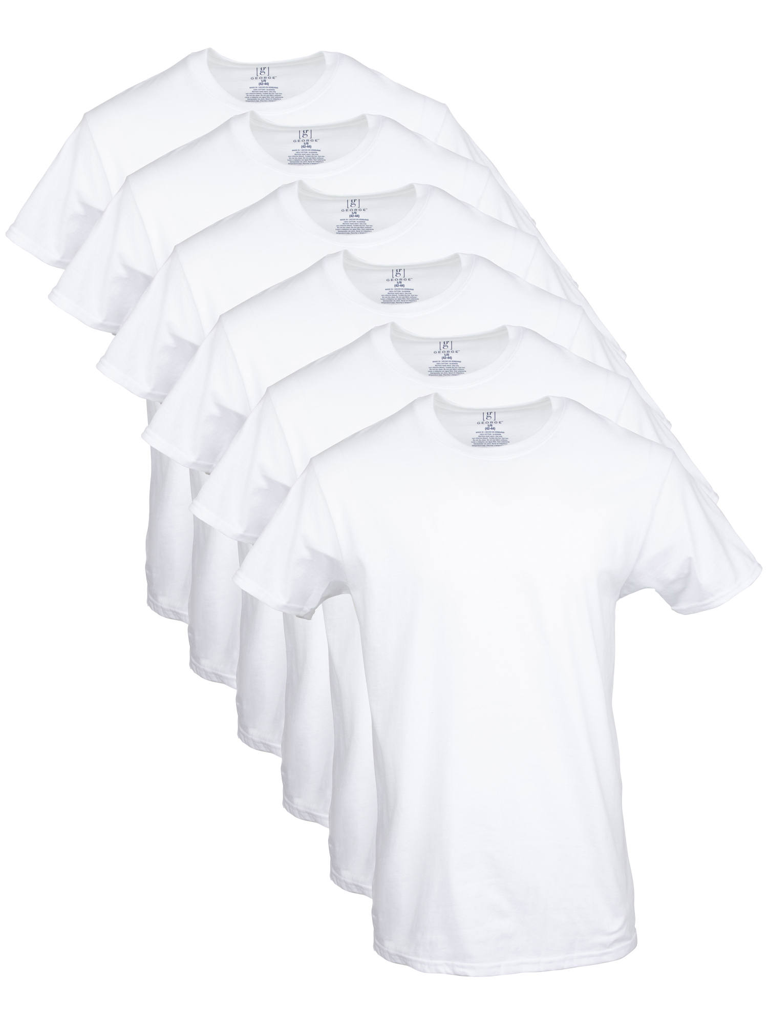 George Men's Crew T-Shirts, 6-Pack - image 1 of 7