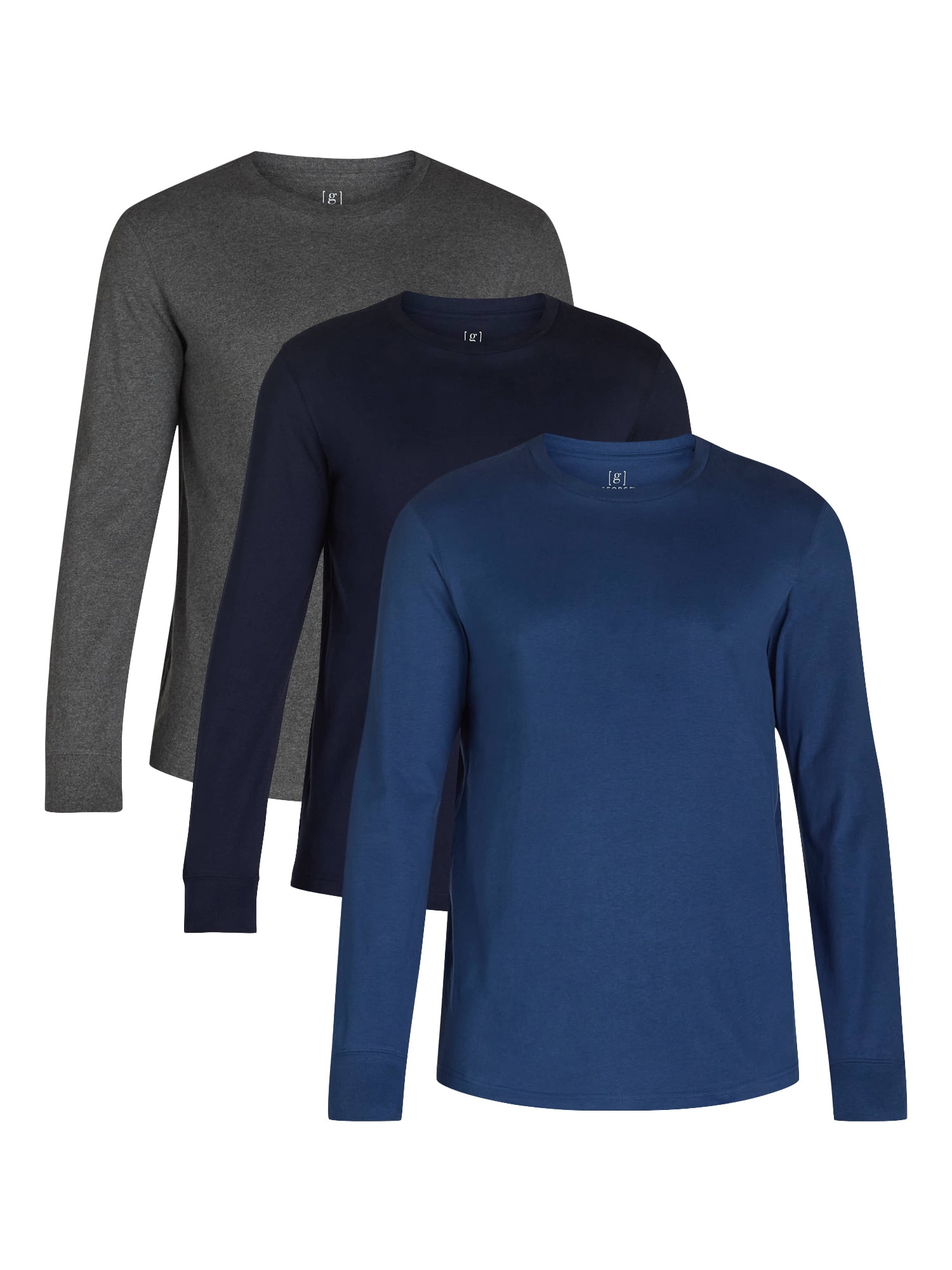 George men's Crewneck Tee 3-Pack Long Sleeve