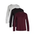 thumbnail image 1 of George Men's and Big Men's Cotton Crewneck Tee with Long Sleeves, 3-Pack, Sizes XS-3XL, 1 of 7