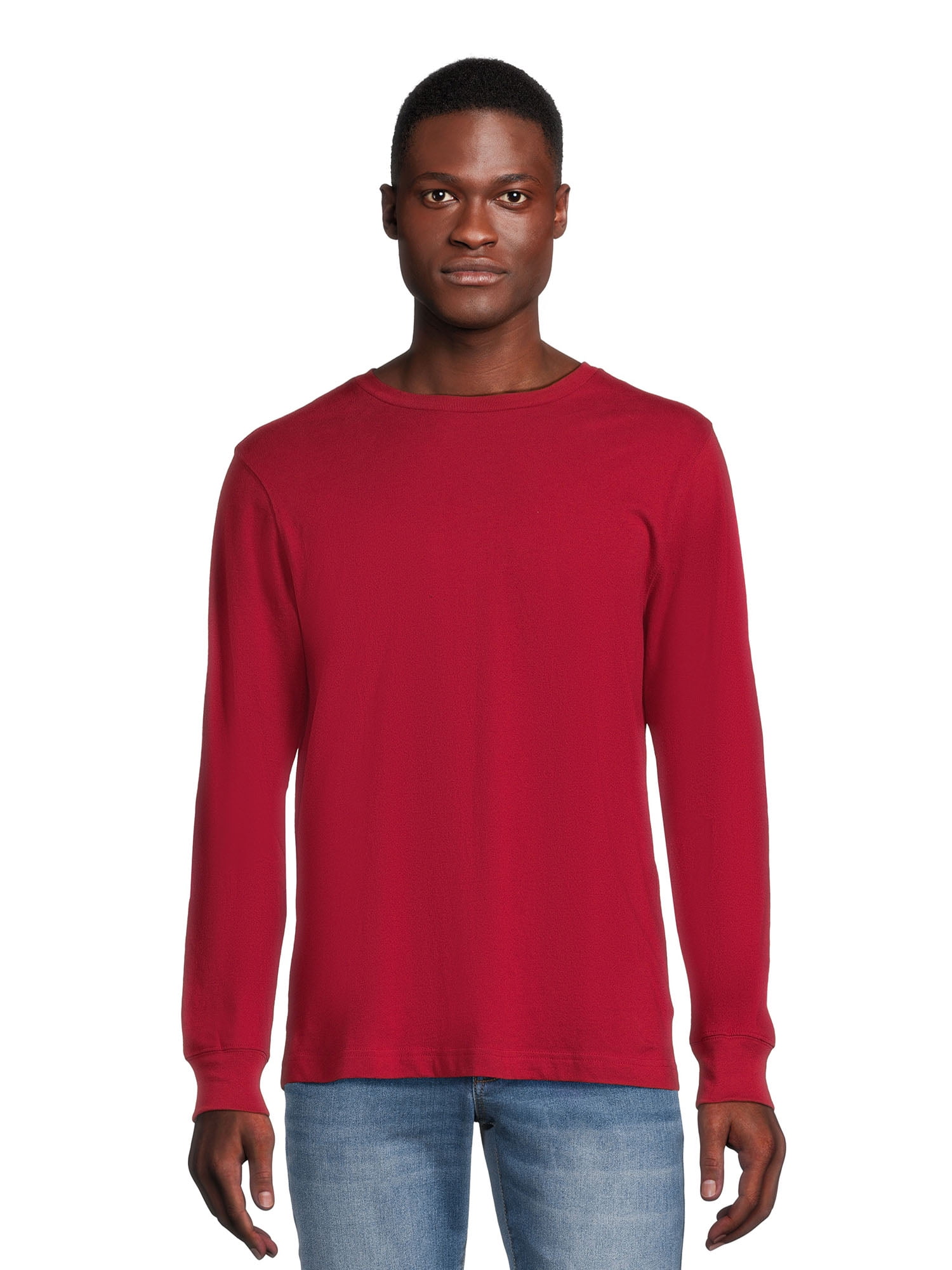 George Men's Crewneck Tee with Long Sleeves, Sizes XS-3XLT