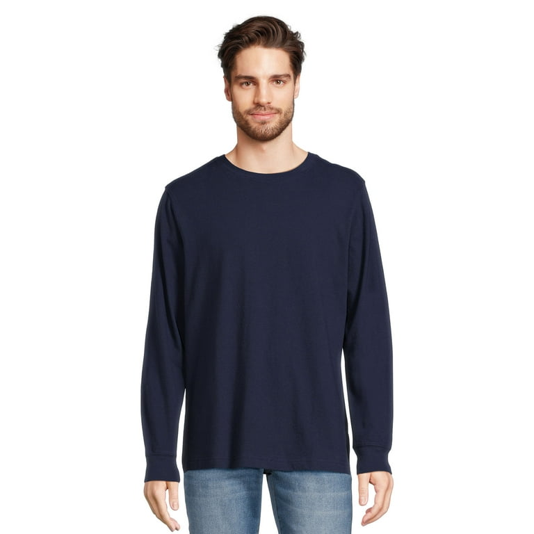 George Men s Crewneck Tee with Long Sleeves Sizes XS 3XLT Walmart