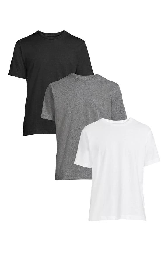 Men’s Crewneck Tee with Short Sleeves, 3-Pack