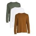 thumbnail image 1 of George Men's Crewneck Tees with Long Sleeves, 3-Pack, 1 of 5