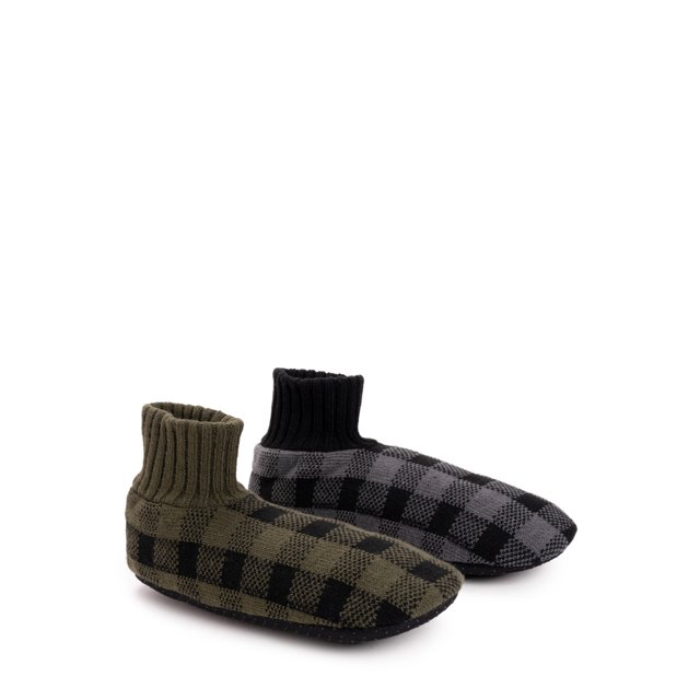 Men's Cuff Slipper Socks, 2 Pack