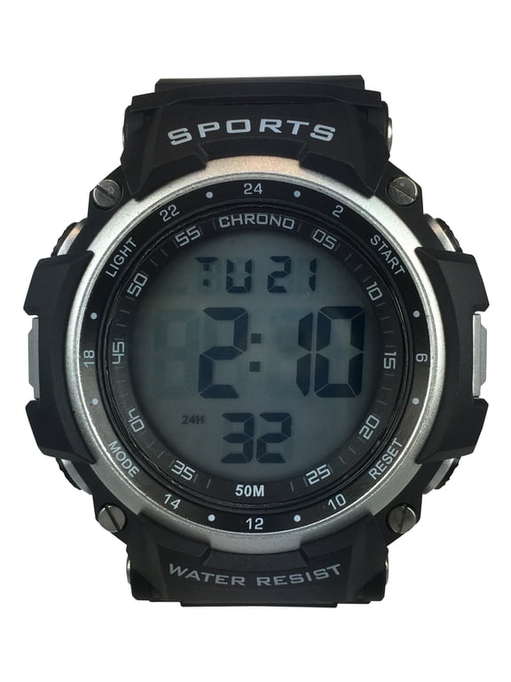 Men's Digital Sport Wristwatch Plastic Strap