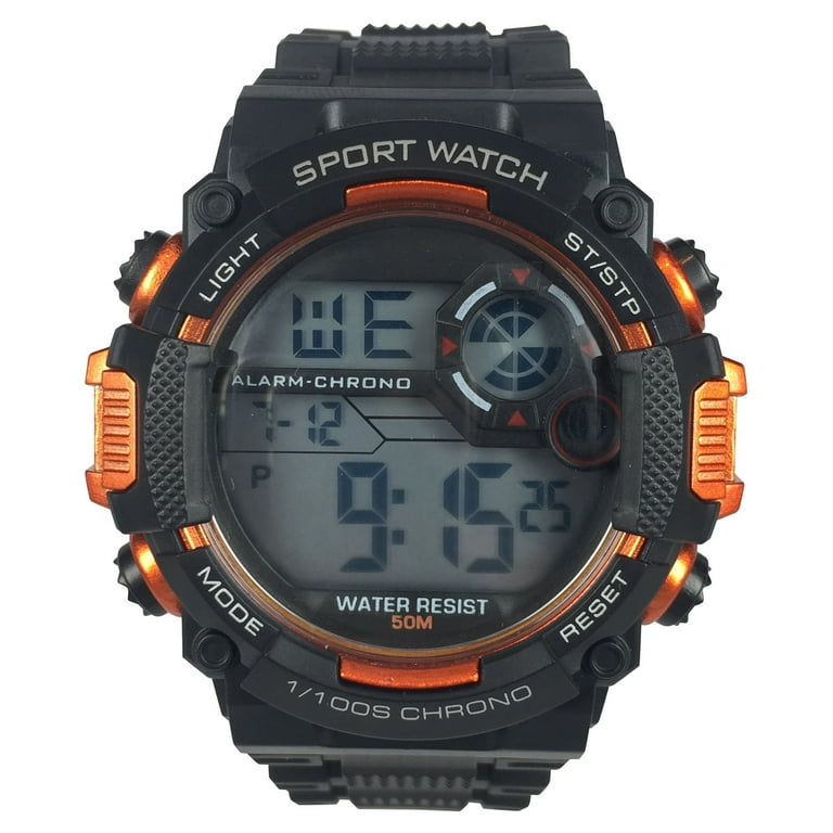 George Mens Digital Sport Wristwatch Plastic Strap 