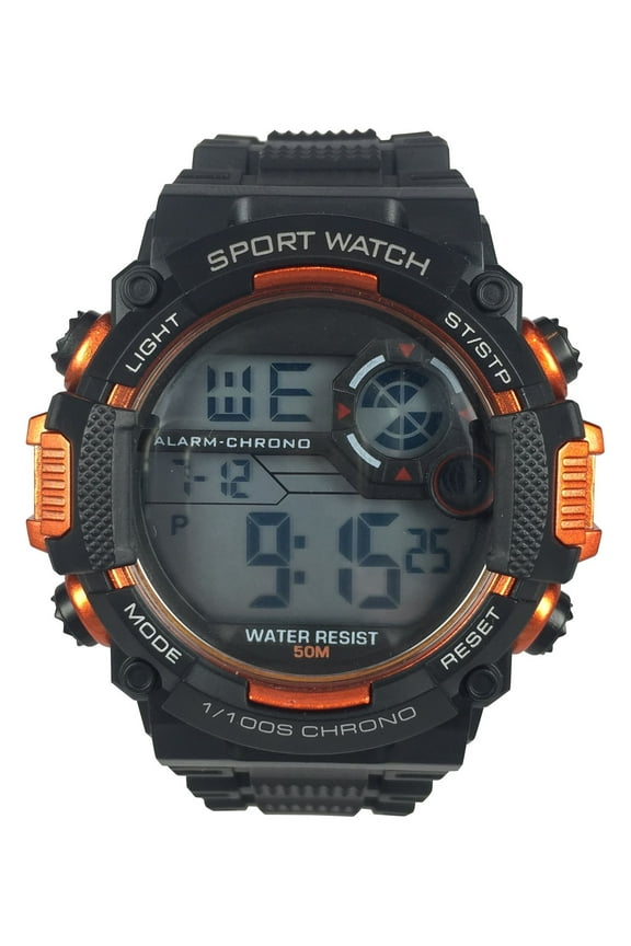 Men's Digital Sport Wristwatch Plastic Strap