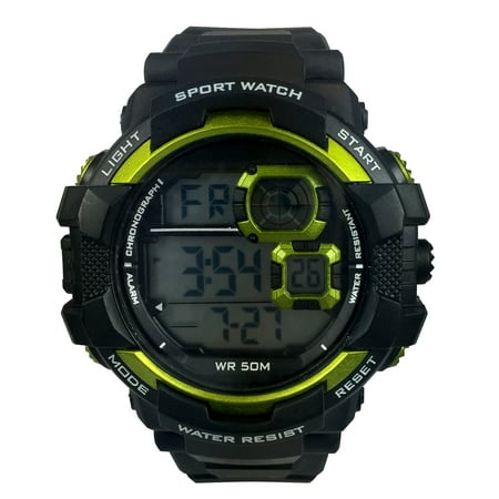 George Men's Digital Sport Wristwatch Plastic Strap