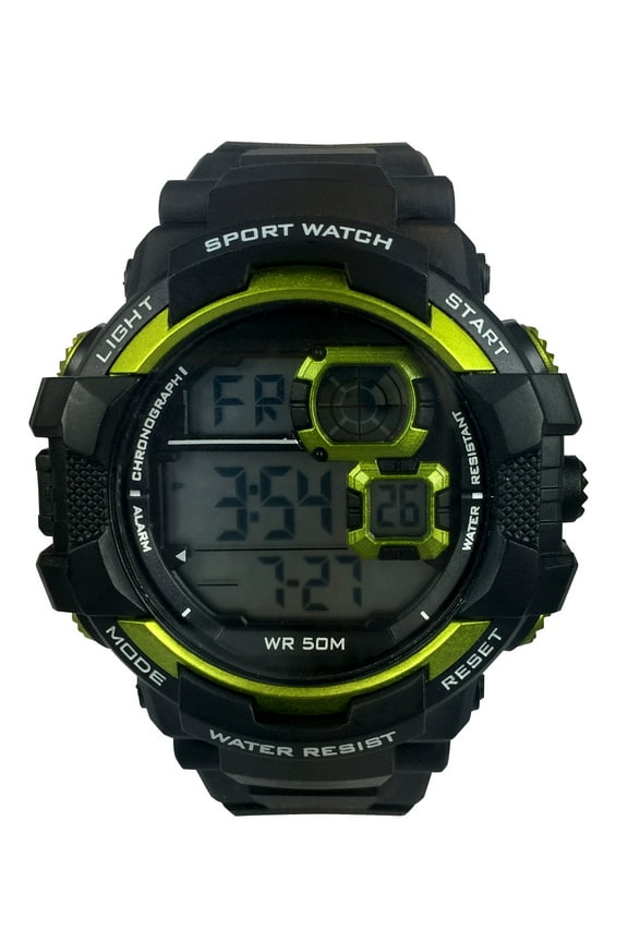 Men's Digital Sport Wristwatch Plastic Strap