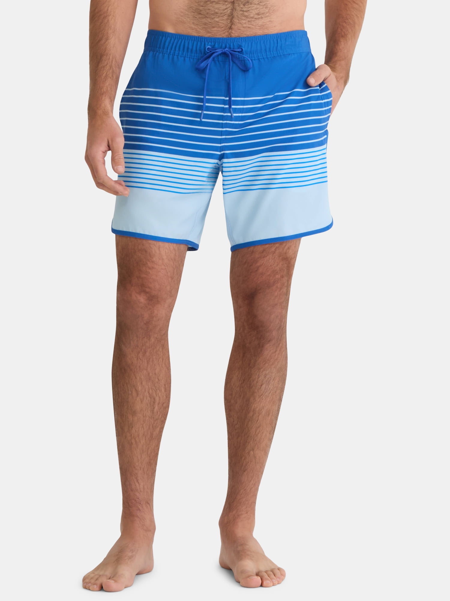 George Men's & Big Men's Dolphin Hem Swim Trunks, 7" Inseam, Size XS-3XL