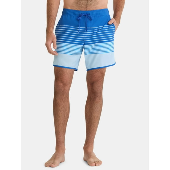 George Men's & Big Men's Dolphin Hem Swim Trunks, 7" Inseam, Size XS-3XL
