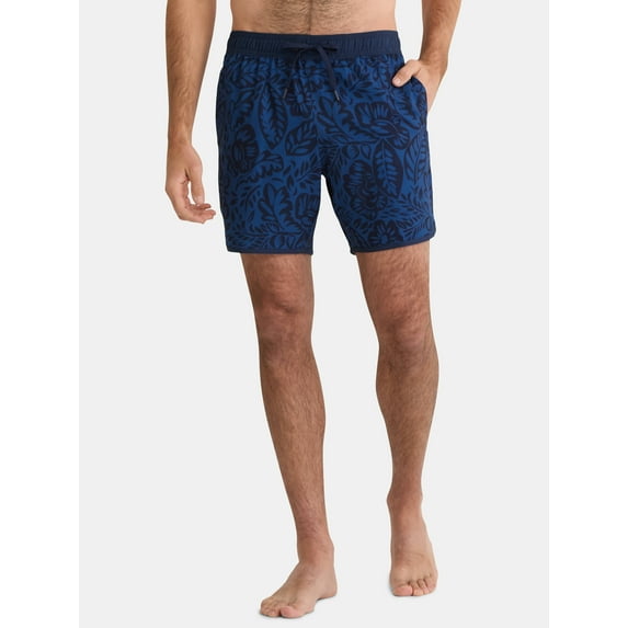 George Men's & Big Men's Dolphin Hem Swim Trunks, 7" Inseam, Size XS-3XL