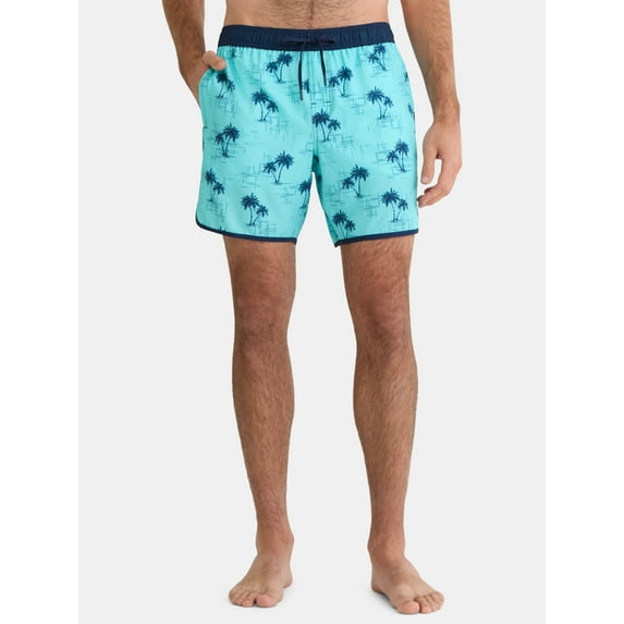 George Men's & Big Men's Dolphin Hem Swim Trunks, 7" Inseam, Size XS-3XL