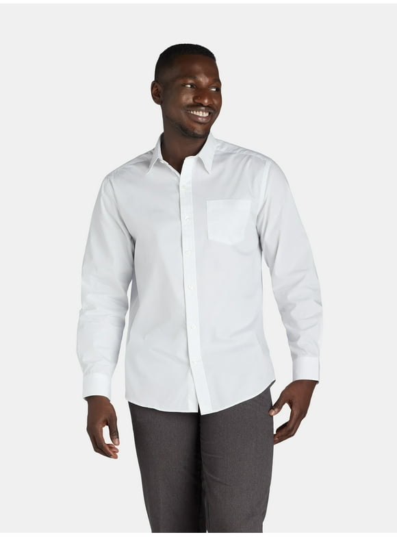 Men's Dress Shirt with Long Sleeves, Sizes S-3XL