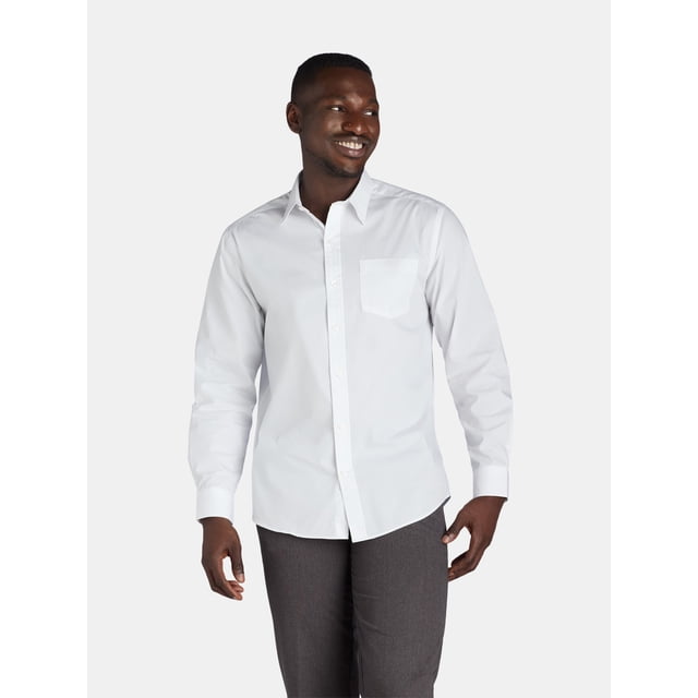 George Men's & Big Men's Classic Fit Dress Shirt with Long Sleeves, Sizes S-3XL