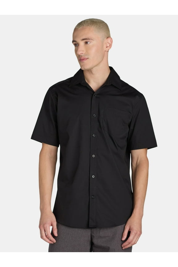 Men's Dress Shirt with Short Sleeves, Sizes S-3XL