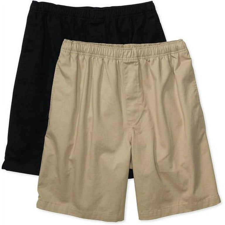 George Men s Elastic Waist Shorts 2 Pack Walmart