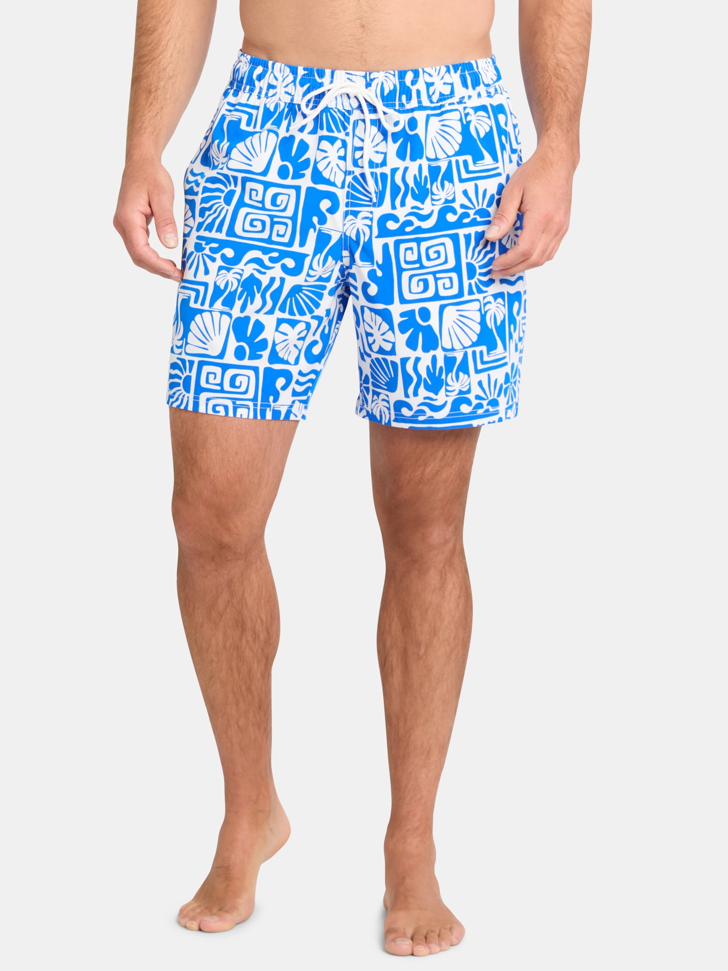 George Men's Elastic Waist Swim Trunks, 7" Inseam, Sizes S-3XL