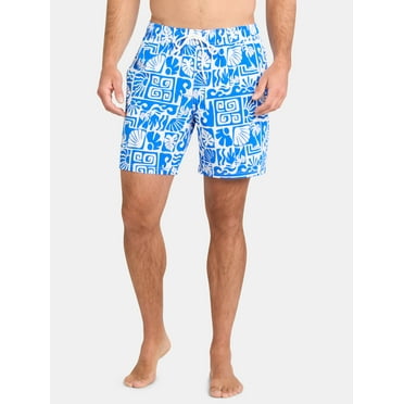 George Men's Elastic Waist Swim Trunks, 7" Inseam, Sizes S-3XL