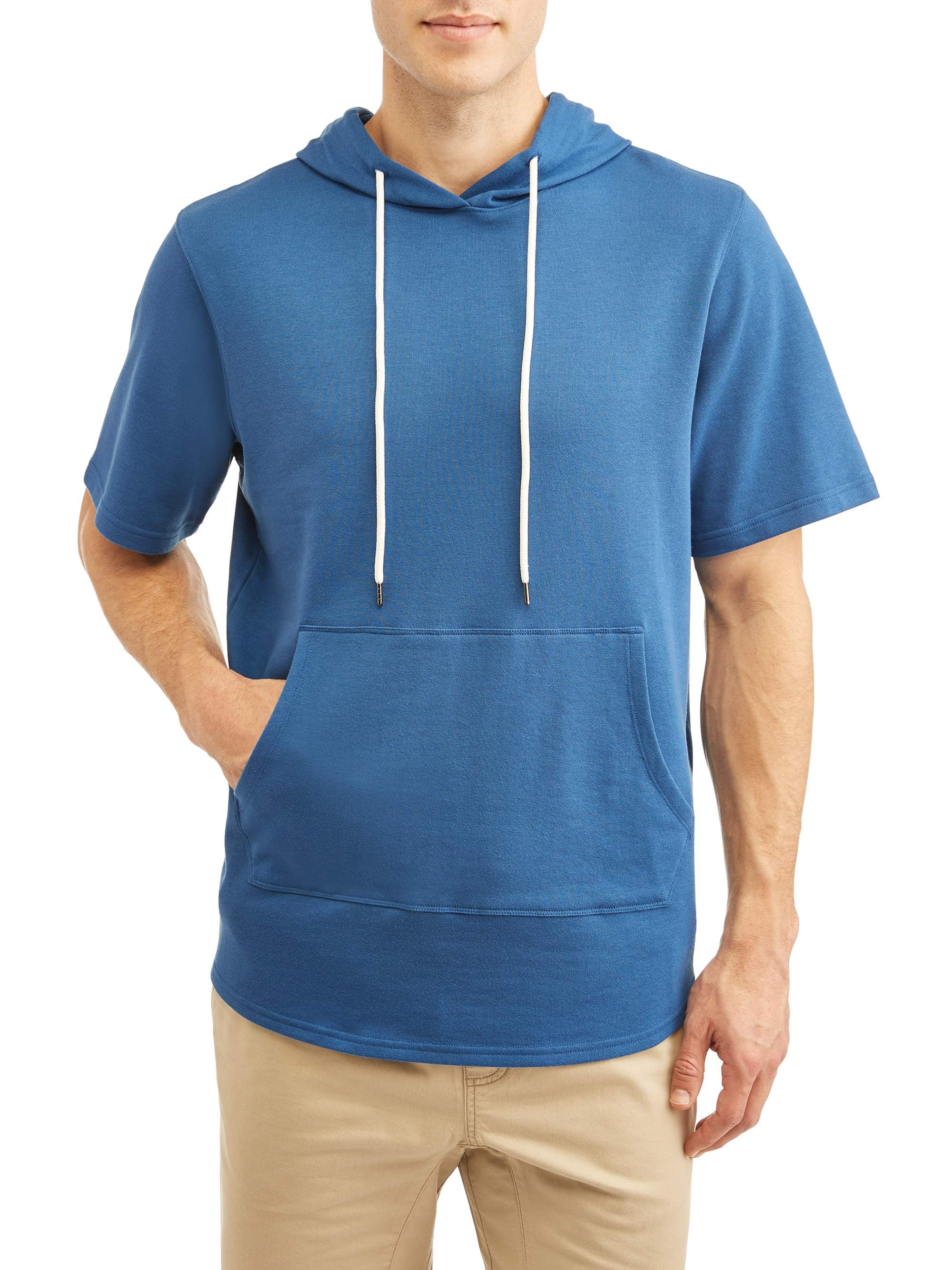 George Men's Elongated Short Sleeve Hoodie, Up to size 2XL 