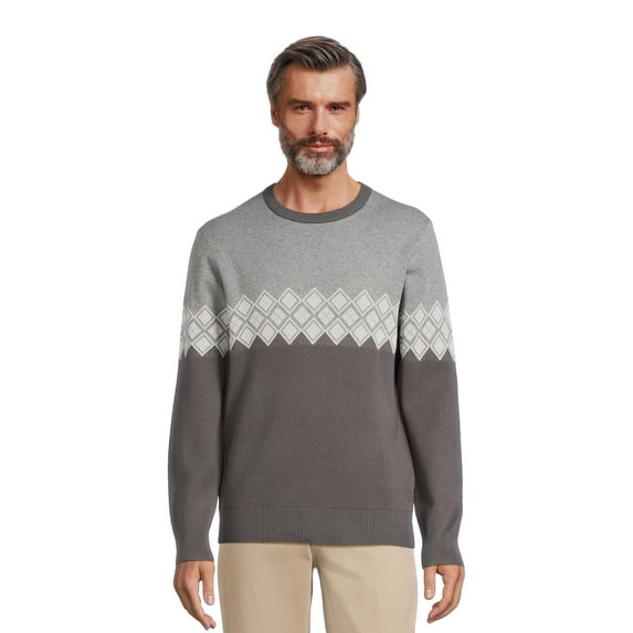 George Men's Fair Isle Sweater with Long Sleeves, Sizes S-3XL