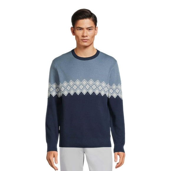 George Men's Fair Isle Sweater with Long Sleeves, Sizes S-3XL