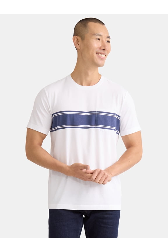 Men's Fashion Crewneck Tee with Short Sleeves, Sizes XS-3XL