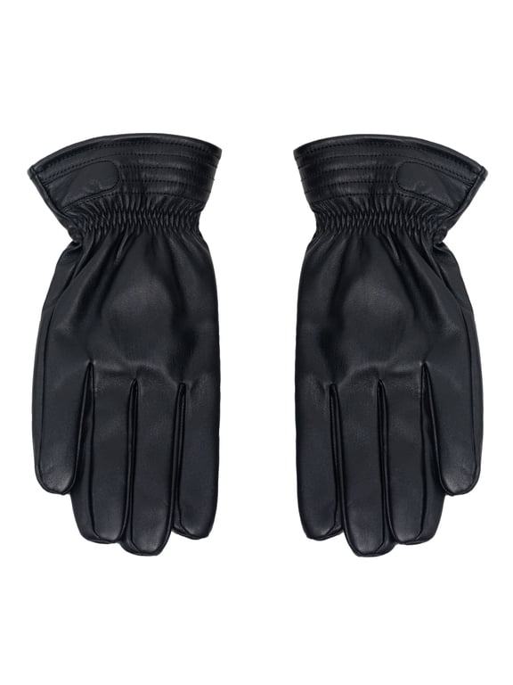 Men's Faux Leather Glove, Black