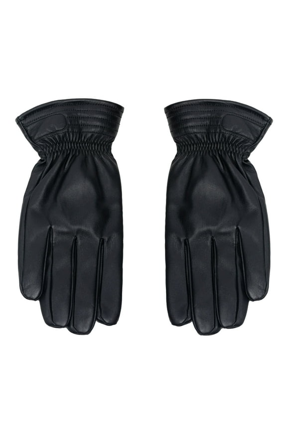 Men's Faux Leather Glove, Black