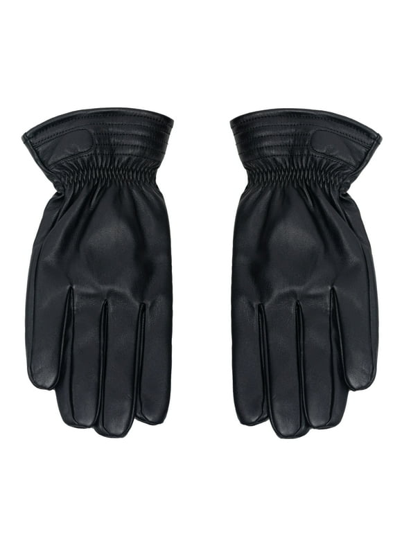 Men's Faux Leather Glove, Black