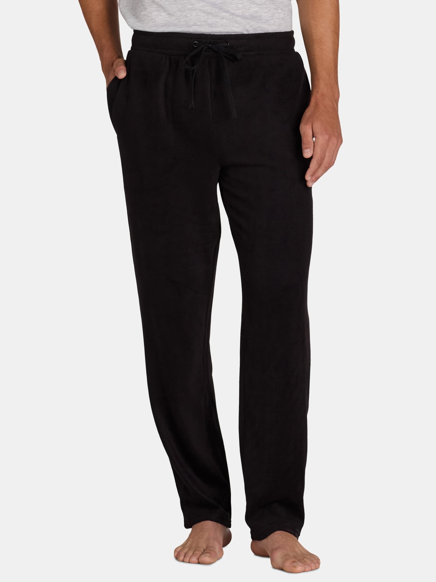 Black fleece pants men's sale