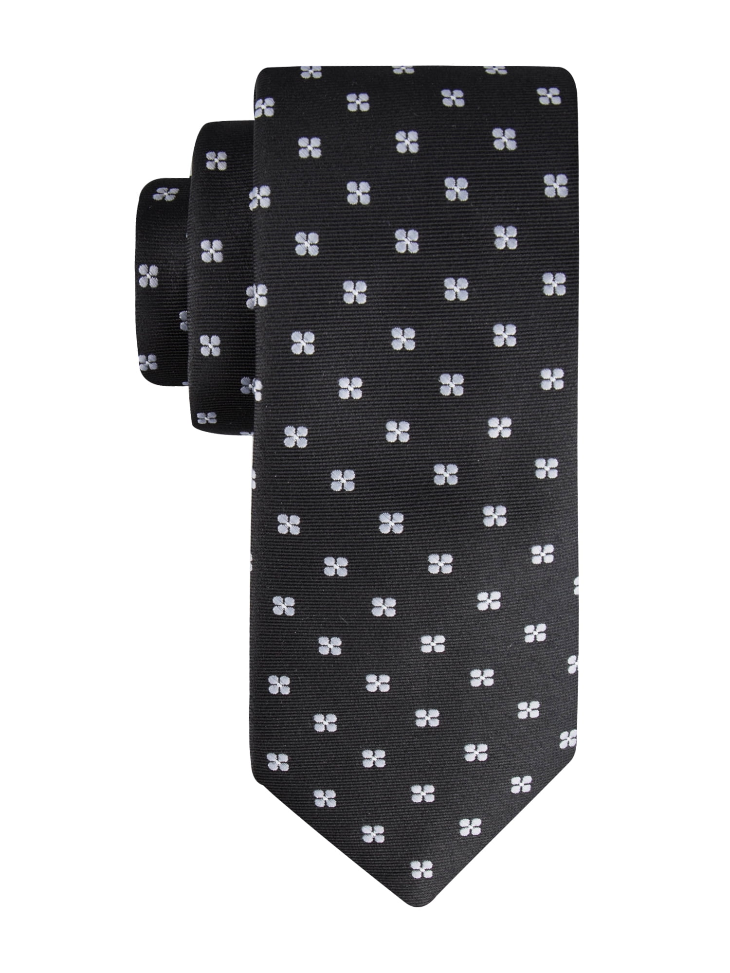 George Men's Shaded Grid Pattern Slim Width Necktie, One