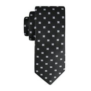 George Men's Floral Medallion Black Slim Necktie