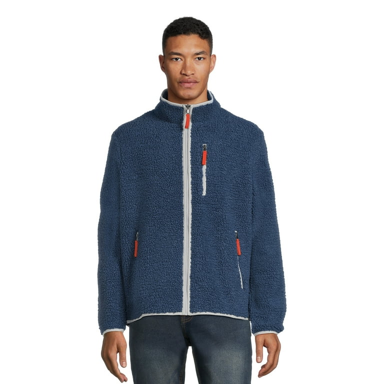 George Men s Full Zip Faux Sherpa Jacket Walmart