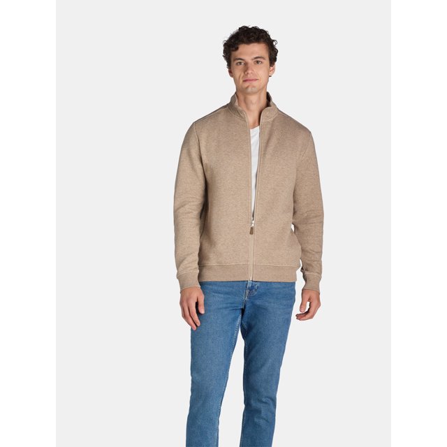 Efren Men's Plus Size Zip Up Long Sleeve Jacket