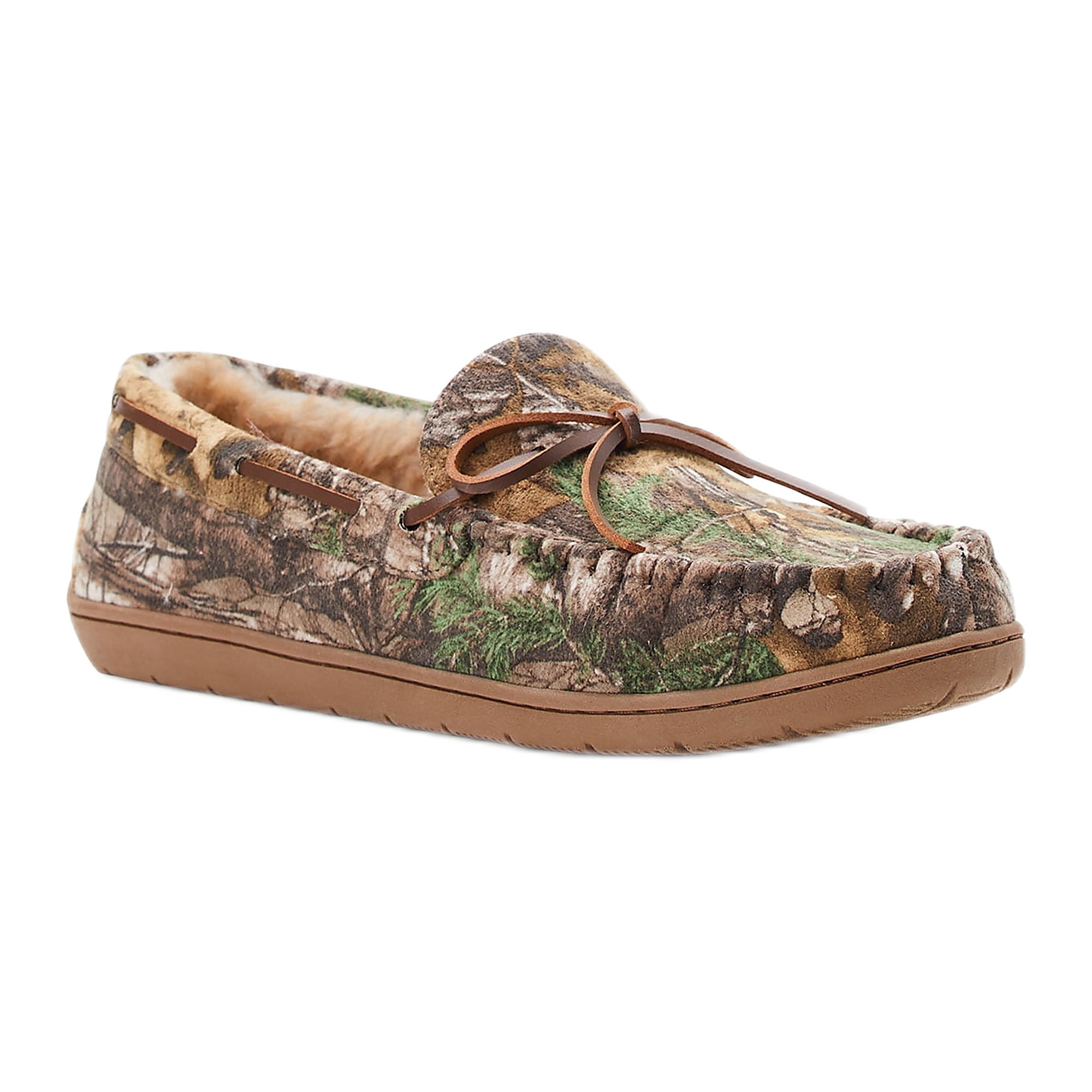 George Men's Genuine Suede Trapper Moccasin Slippers