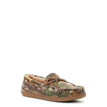George Men's Genuine Suede Camo Moccasin Slippers
