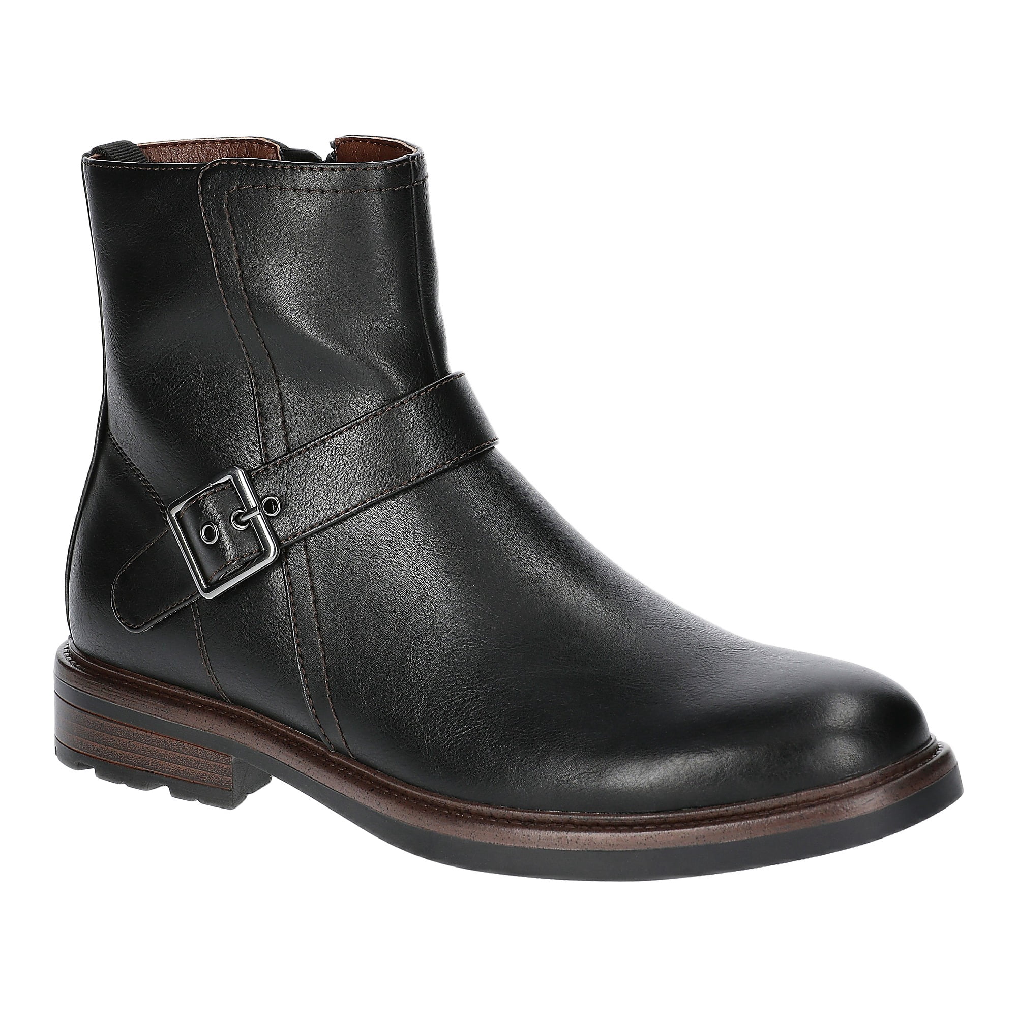 George Men's Faux Leather Buckle Boots