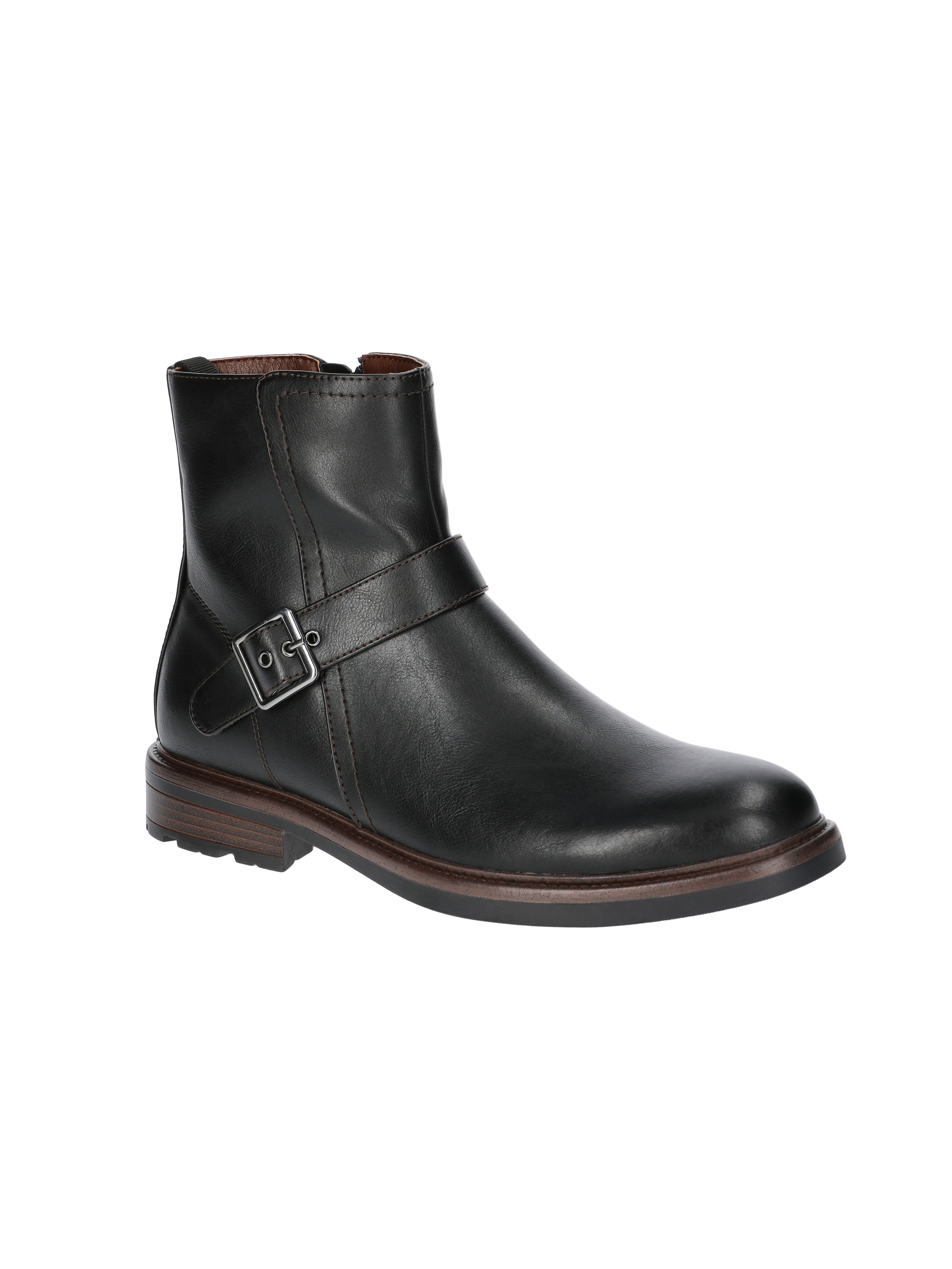 George Men's Faux Leather Buckle Boots
