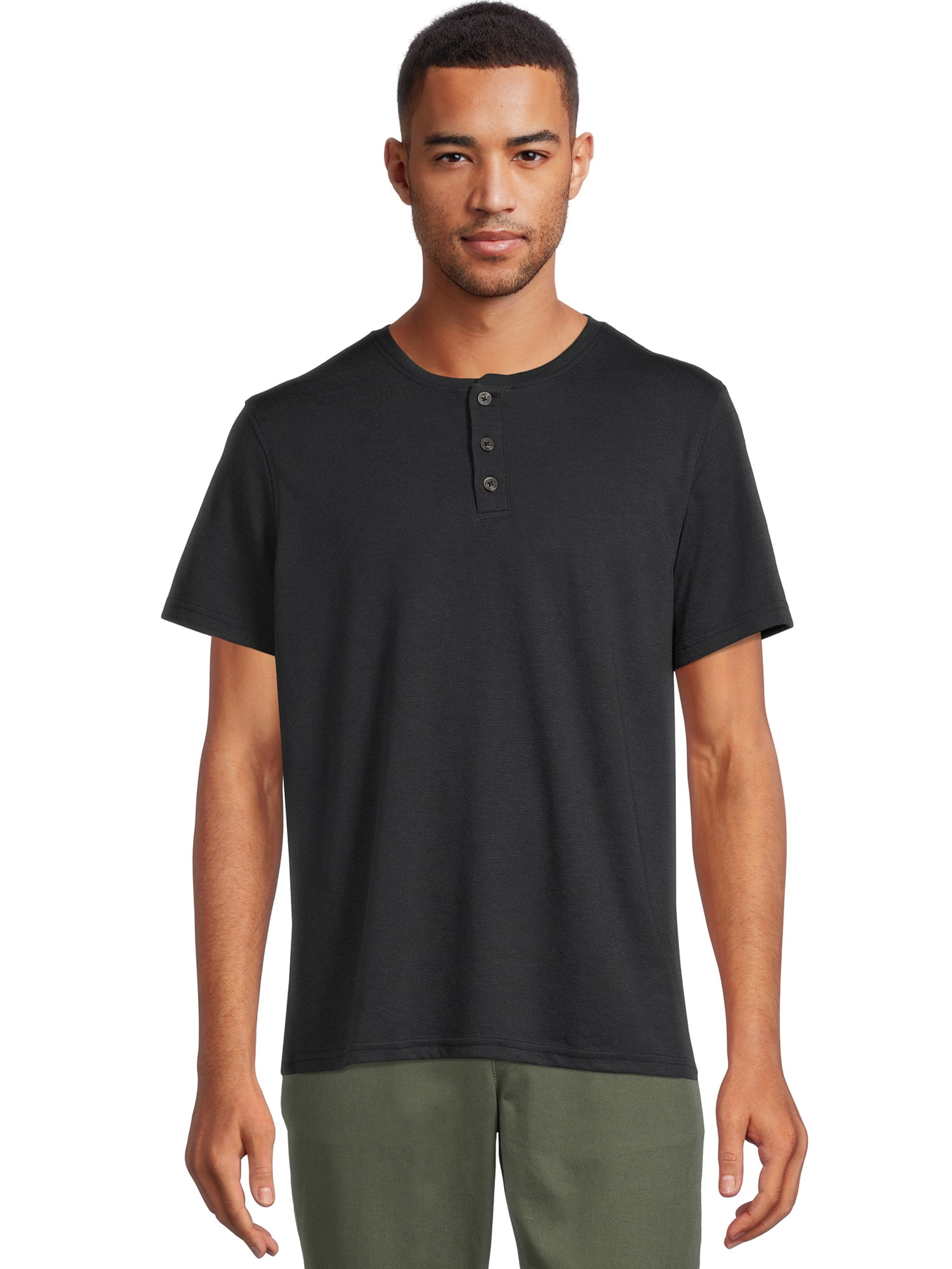 Men's Henley Tee with Short Sleeves