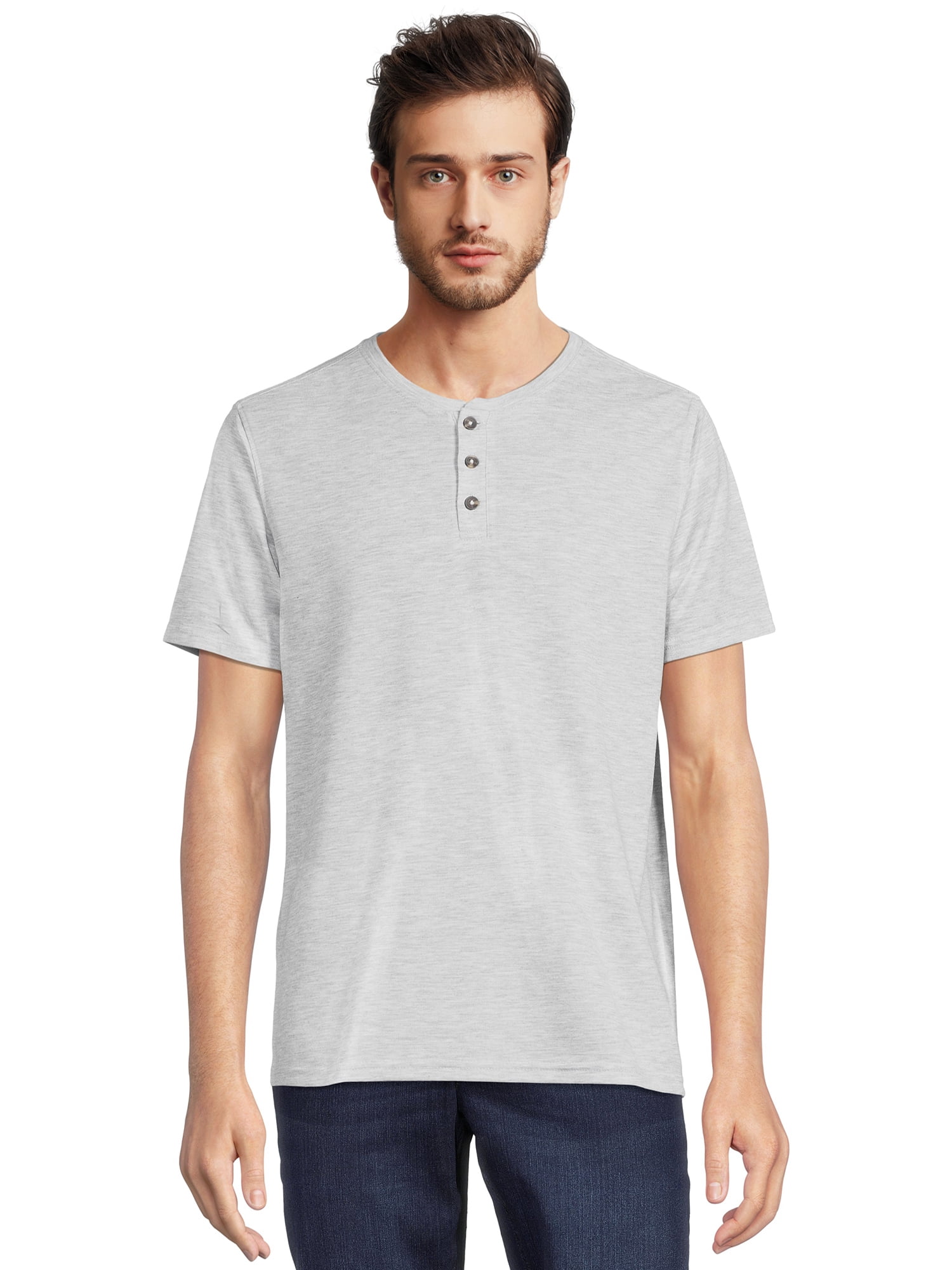 Men's Henley Tee with Short Sleeves