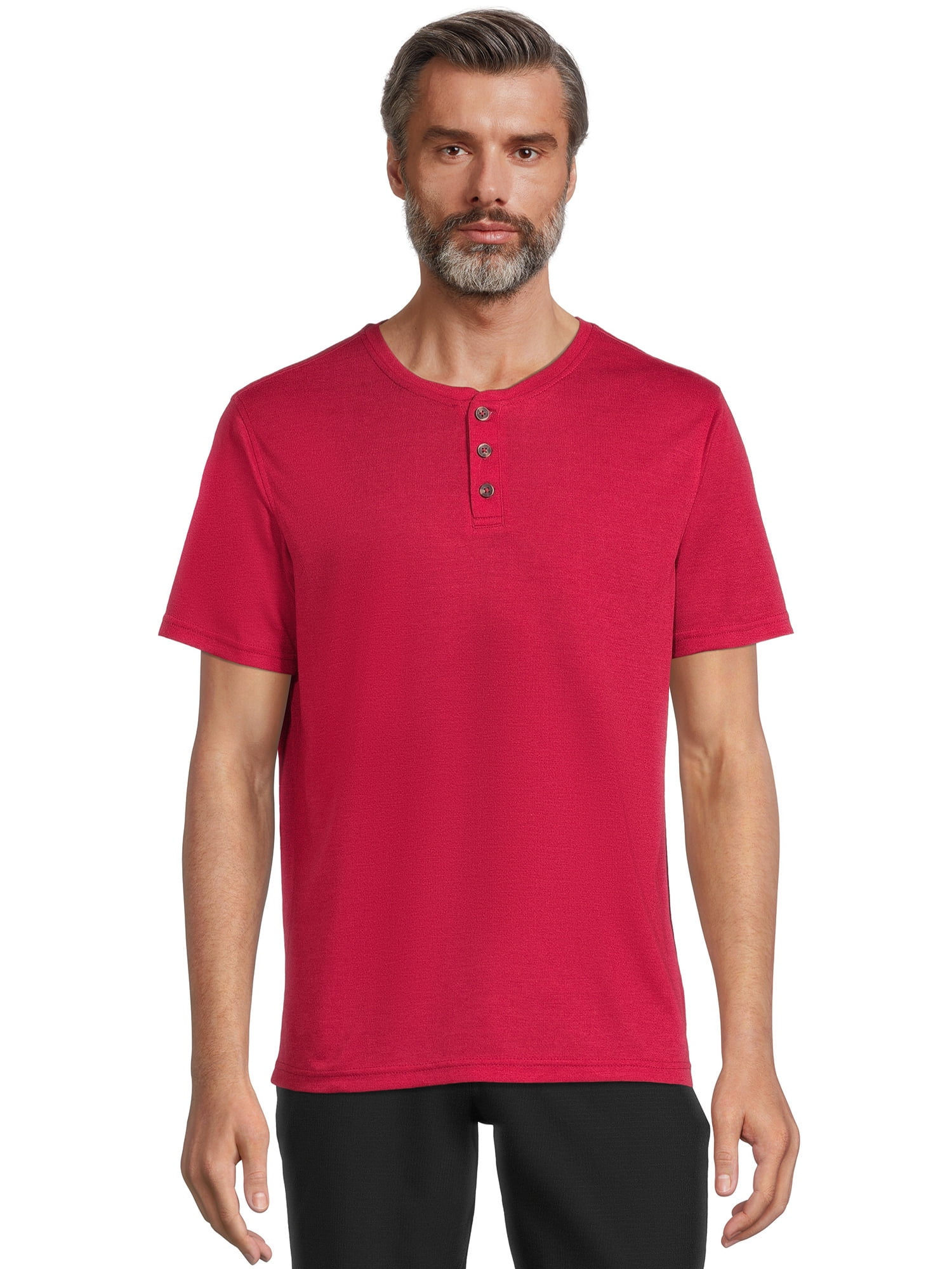 Men's Henley Tee with Short Sleeves