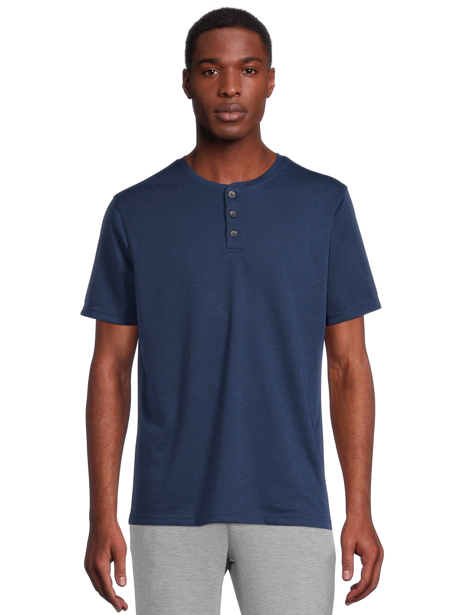 Men's Henley Tee with Short Sleeves