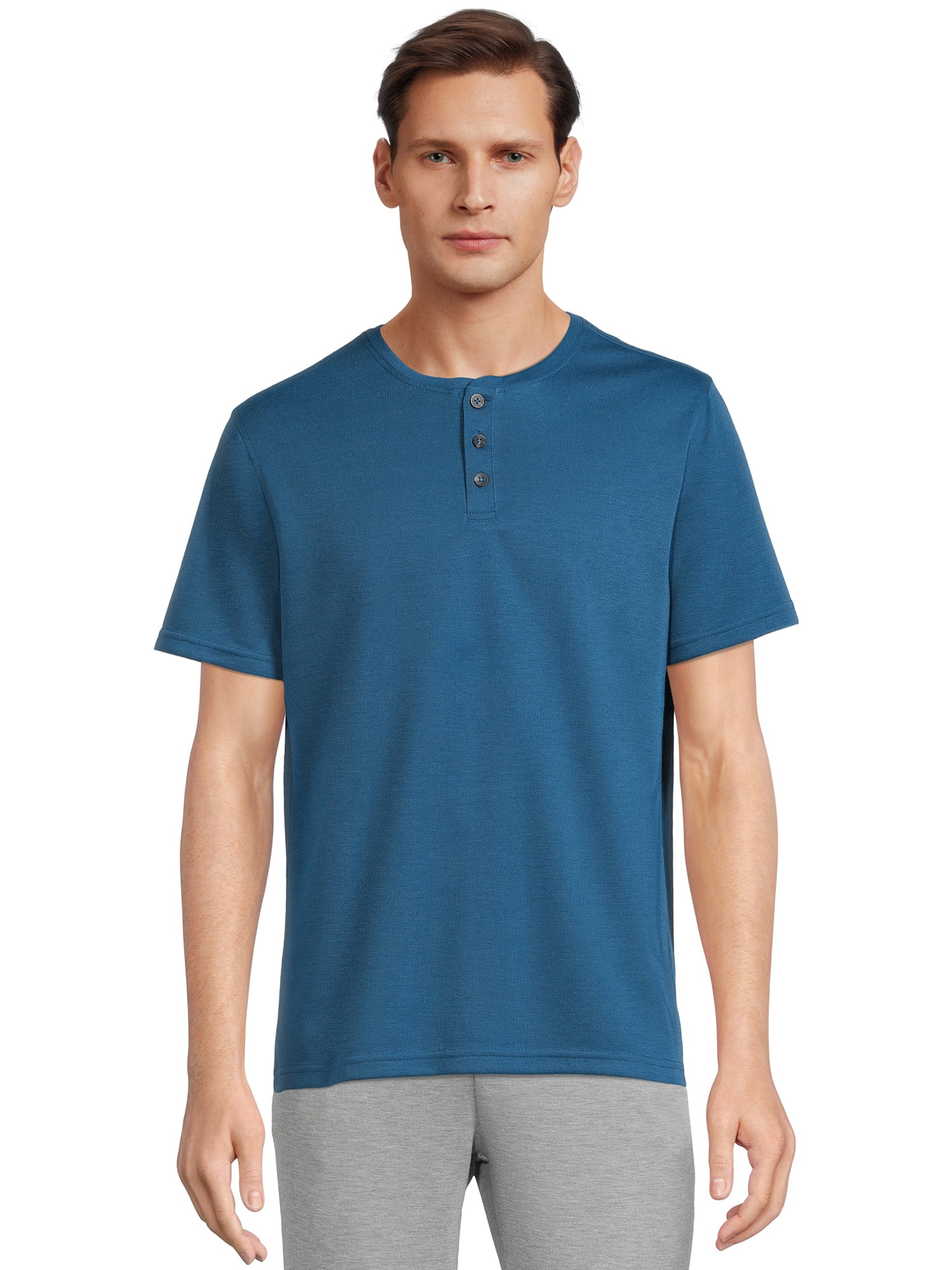 Men's Henley Tee with Short Sleeves