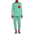 thumbnail image 1 of George Men’s Jolly Green Stripe Holiday Matching Family Christmas Pajamas Set, 2-Piece, Sizes S-XL, 1 of 5