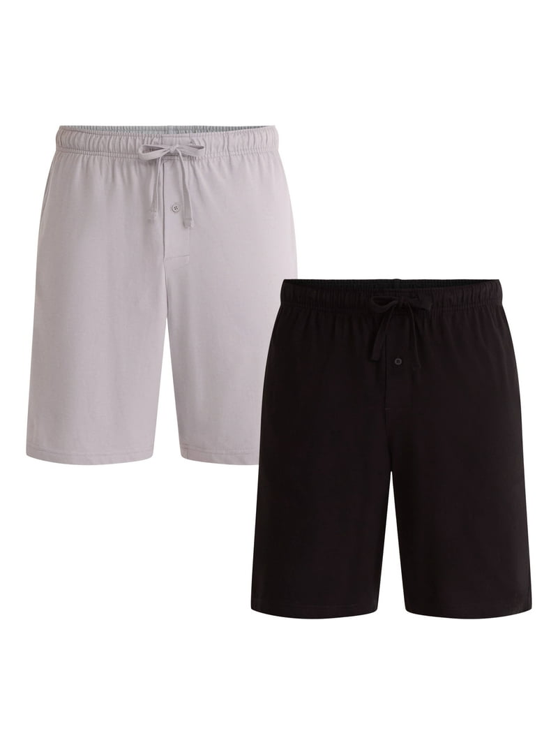 George Men's Knit Shorts 2-Pack Cotton Relaxed Fit Mid-Rise Pull