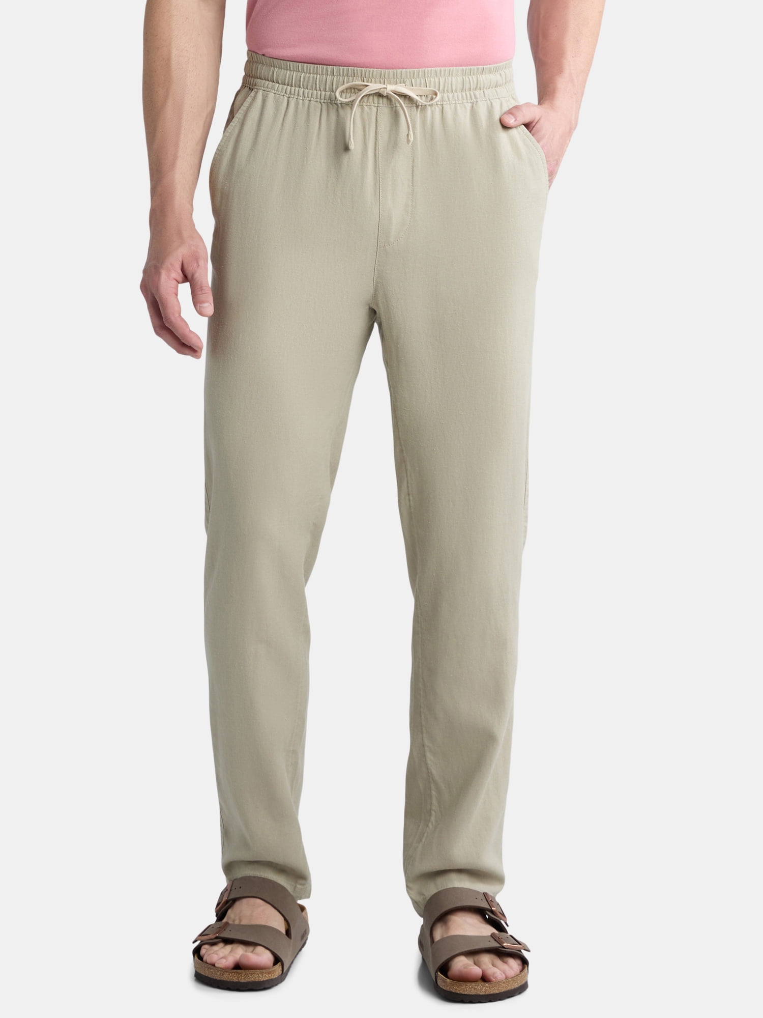 Xingfenly Men' Trousers Spring Summer Thin Green Solid Color