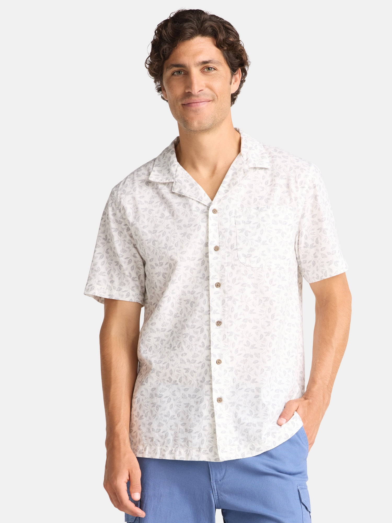 George Men's Linen-Blend Shirt, Sizes S-3XL